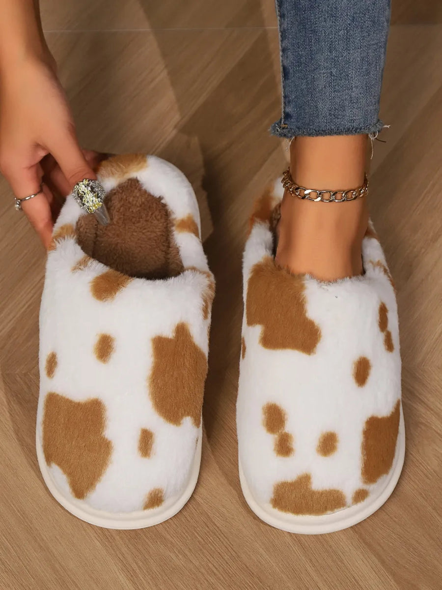Animal Print Faux Fur Slippers - Easy Pickins Store