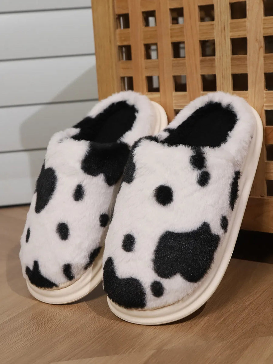 Animal Print Faux Fur Slippers - Easy Pickins Store