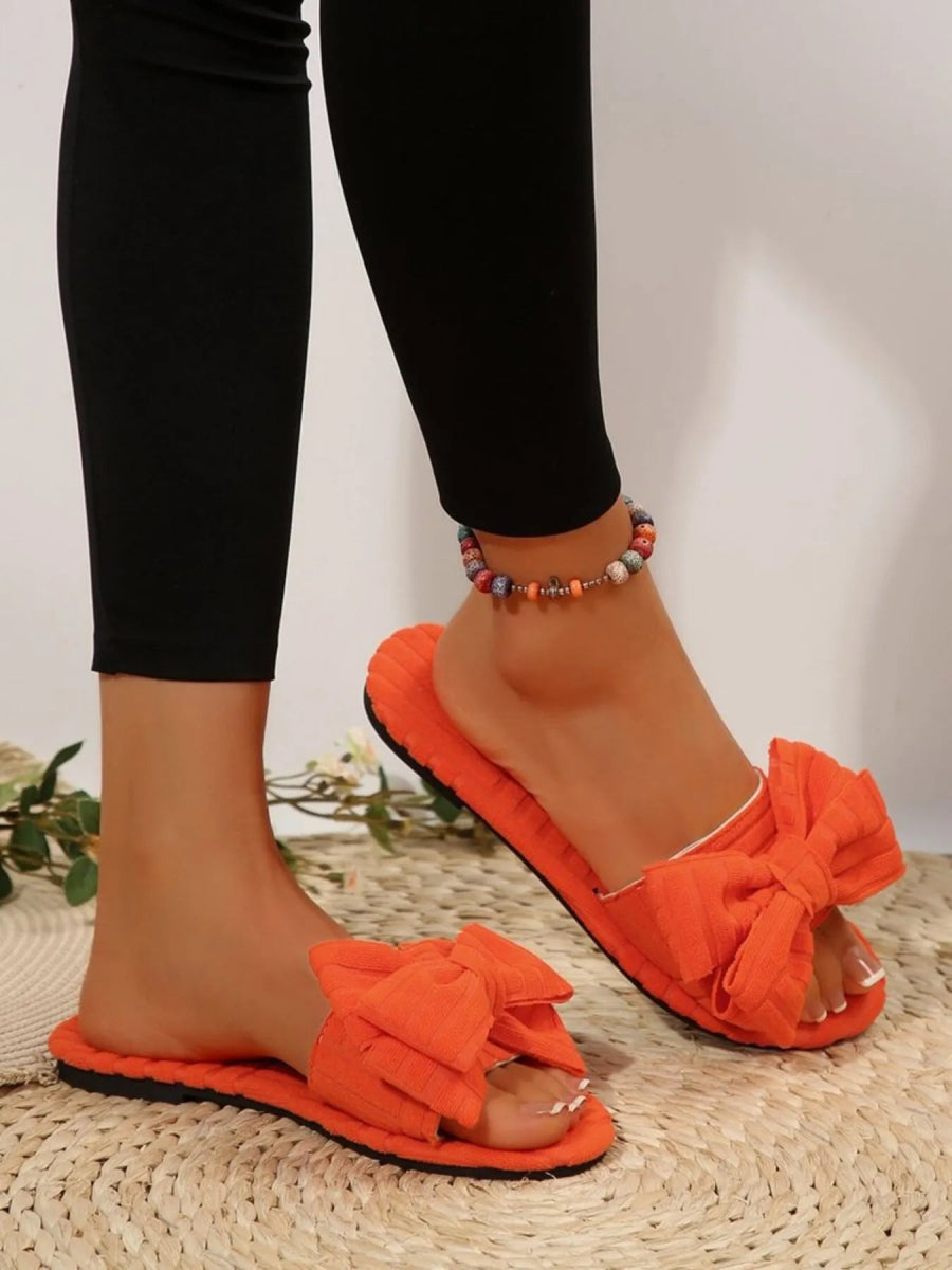 Bow Knot Open Toe Slippers - Easy Pickins Store