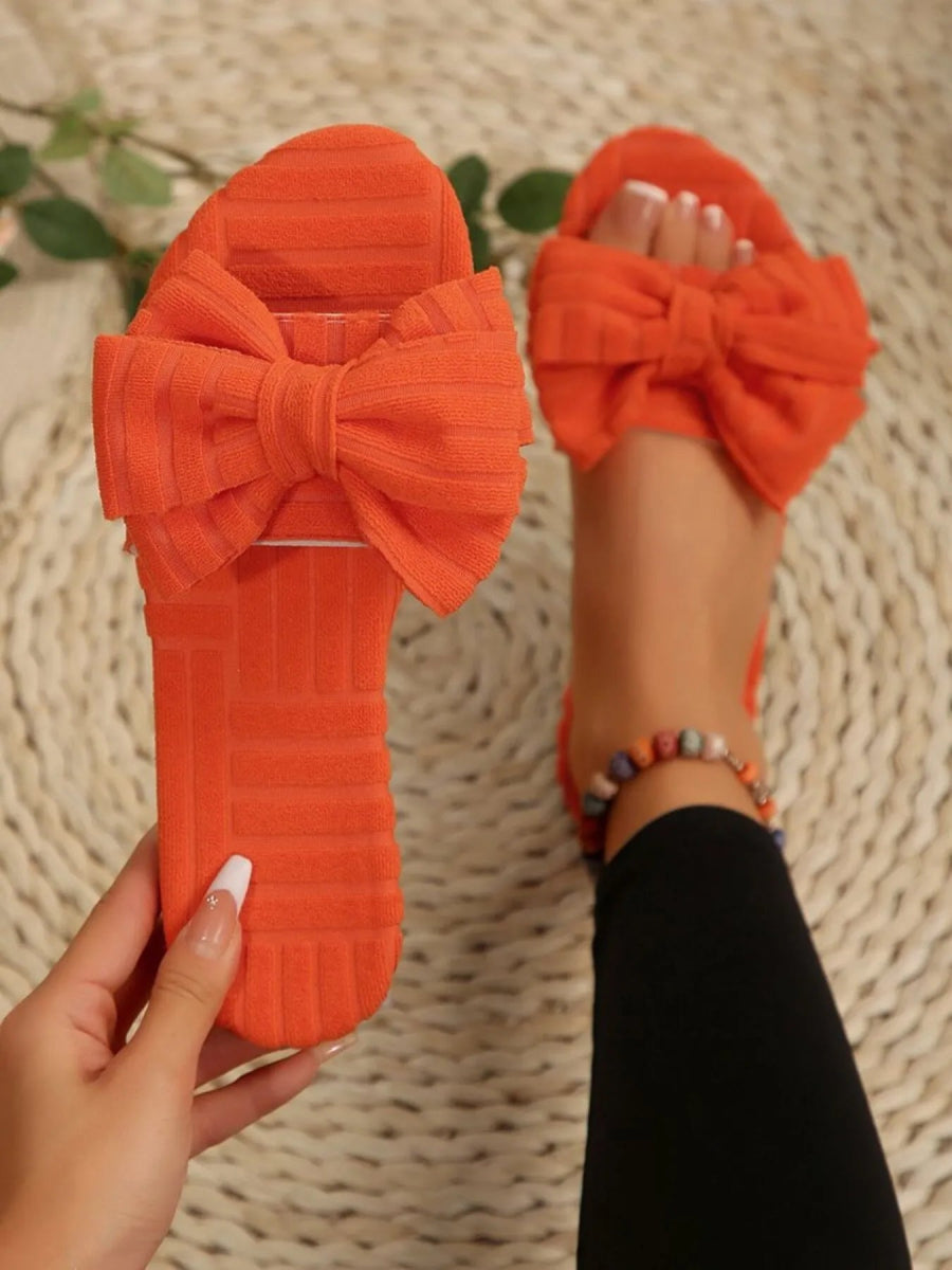 Bow Knot Open Toe Slippers - Easy Pickins Store