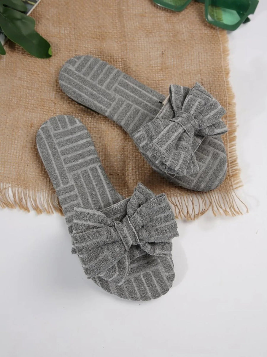 Bow Knot Open Toe Slippers - Easy Pickins Store