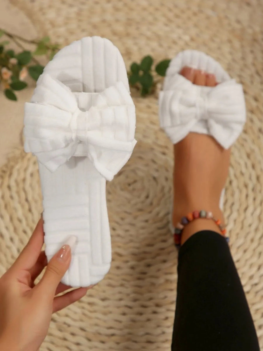 Bow Knot Open Toe Slippers - Easy Pickins Store