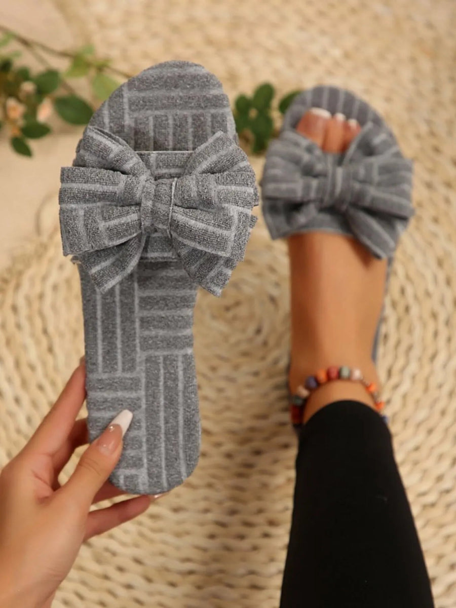 Bow Knot Open Toe Slippers - Easy Pickins Store