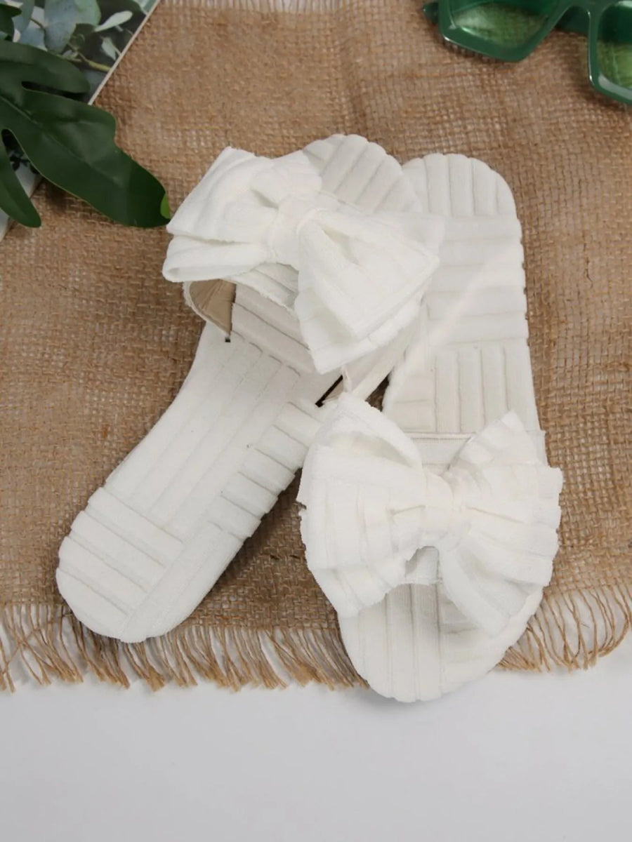 Bow Knot Open Toe Slippers - Easy Pickins Store