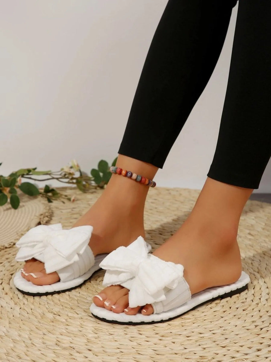 Bow Knot Open Toe Slippers - Easy Pickins Store