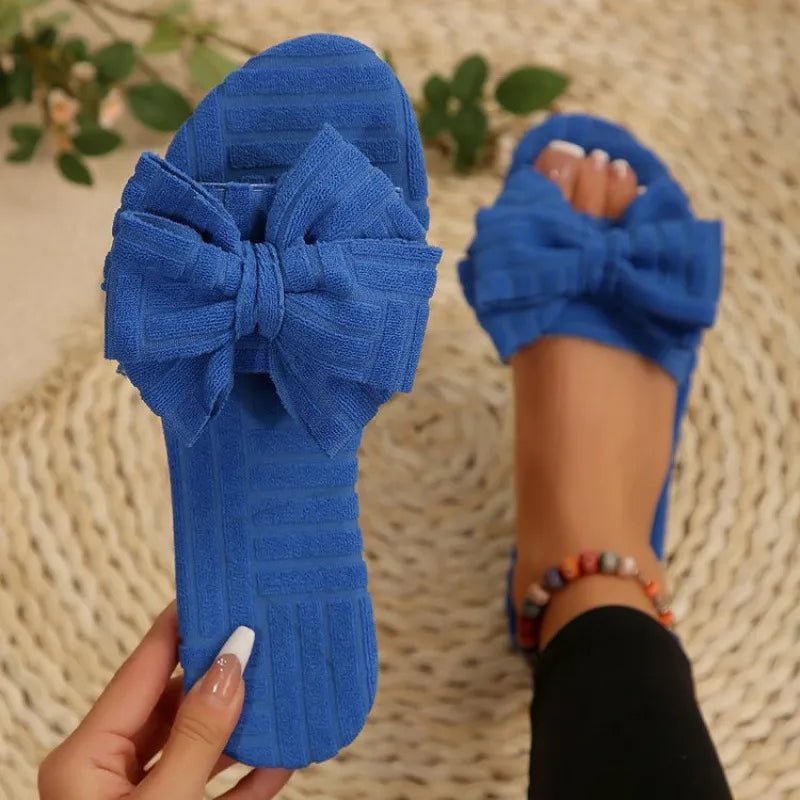 Bow Knot Open Toe Slippers - Easy Pickins Store