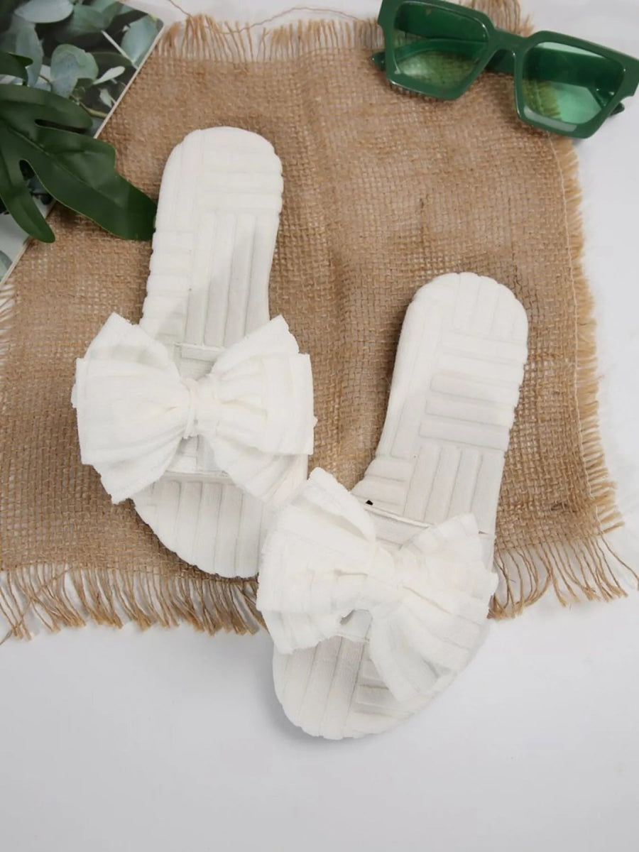 Bow Knot Open Toe Slippers - Easy Pickins Store
