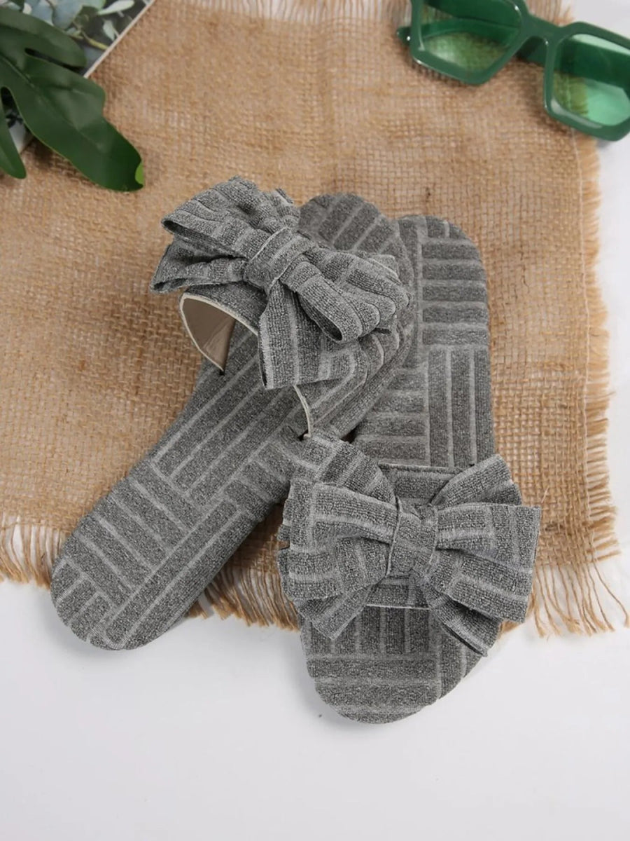 Bow Knot Open Toe Slippers - Easy Pickins Store