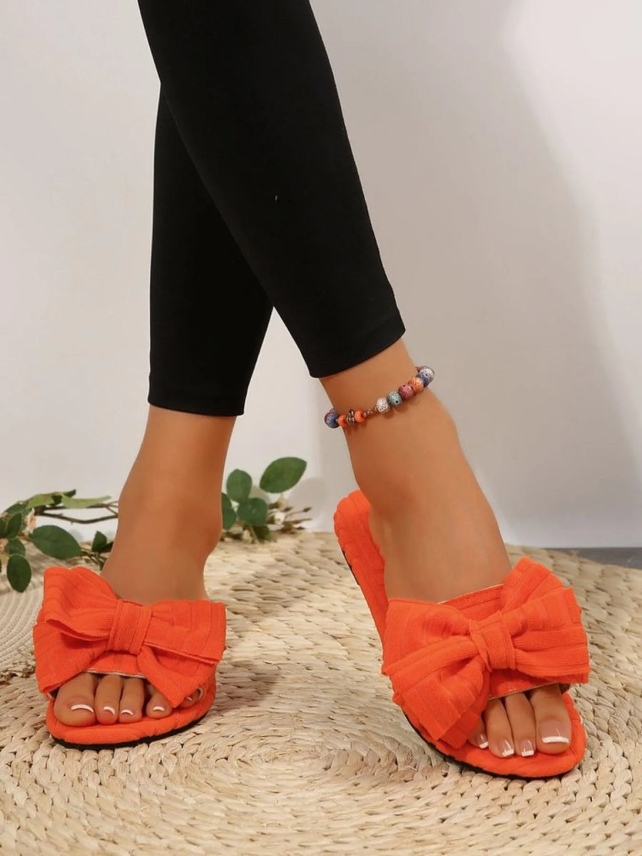 Bow Knot Open Toe Slippers - Easy Pickins Store