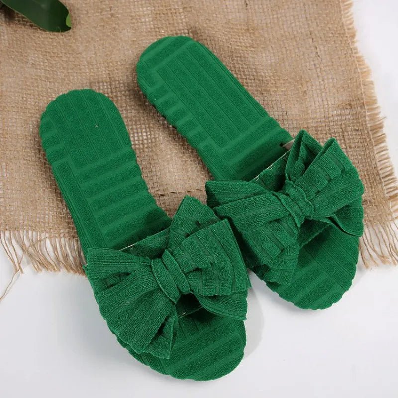 Bow Knot Open Toe Slippers - Easy Pickins Store
