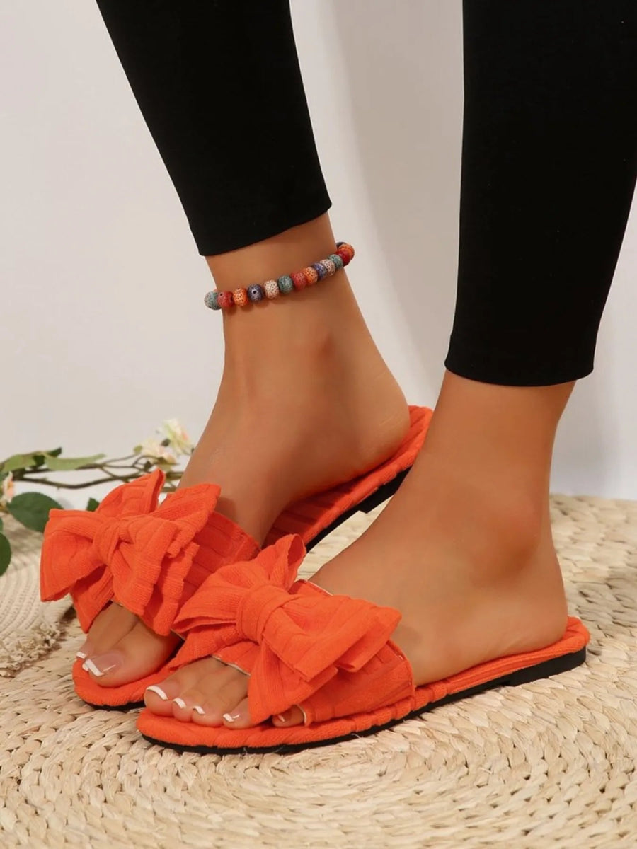 Bow Knot Open Toe Slippers - Easy Pickins Store