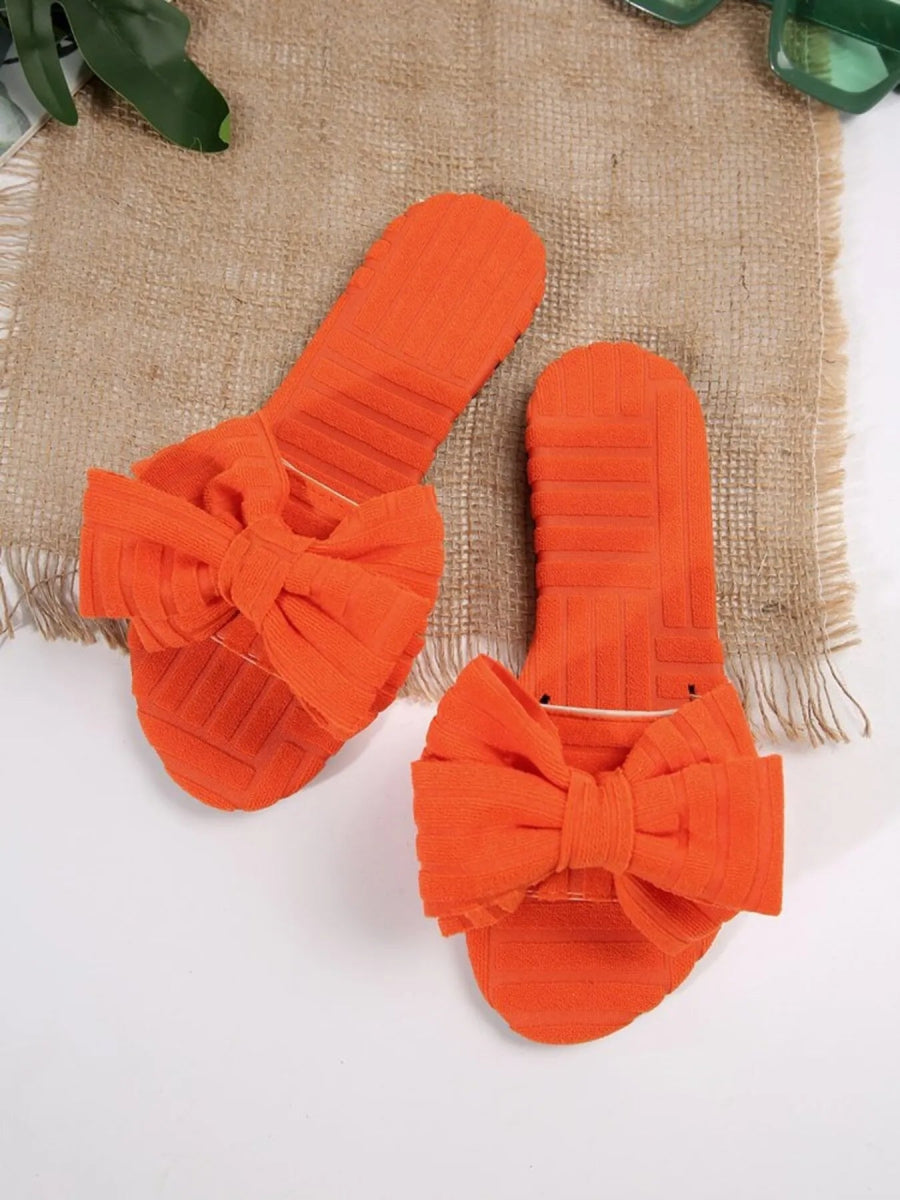 Bow Knot Open Toe Slippers - Easy Pickins Store