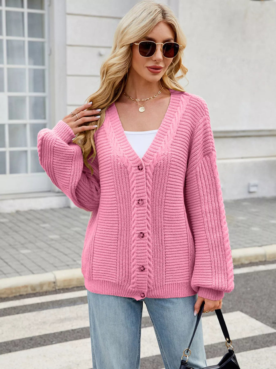 Button Up Long Sleeve Cardigan - Easy Pickins Store