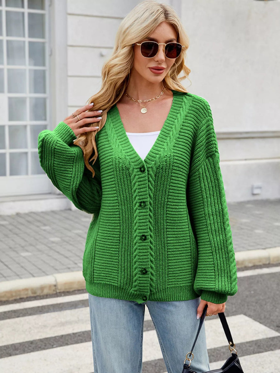 Button Up Long Sleeve Cardigan - Easy Pickins Store