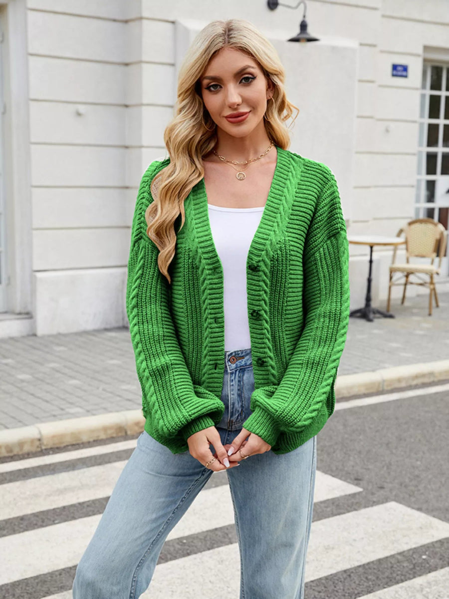 Button Up Long Sleeve Cardigan - Easy Pickins Store
