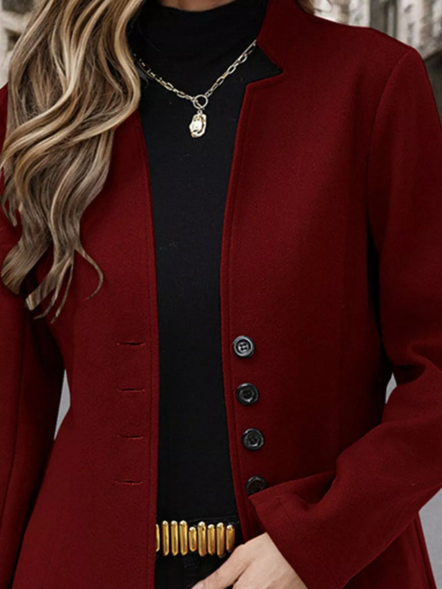 Comfort Button Up Long Sleeve Coat - Easy Pickins Store