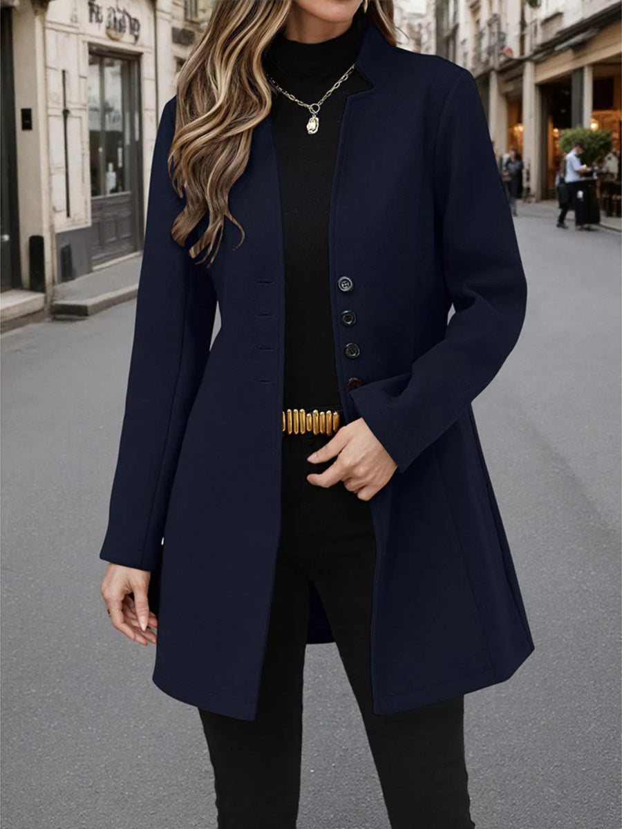 Comfort Button Up Long Sleeve Coat - Easy Pickins Store