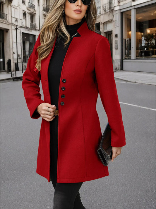 Comfort Button Up Long Sleeve Coat - Easy Pickins Store