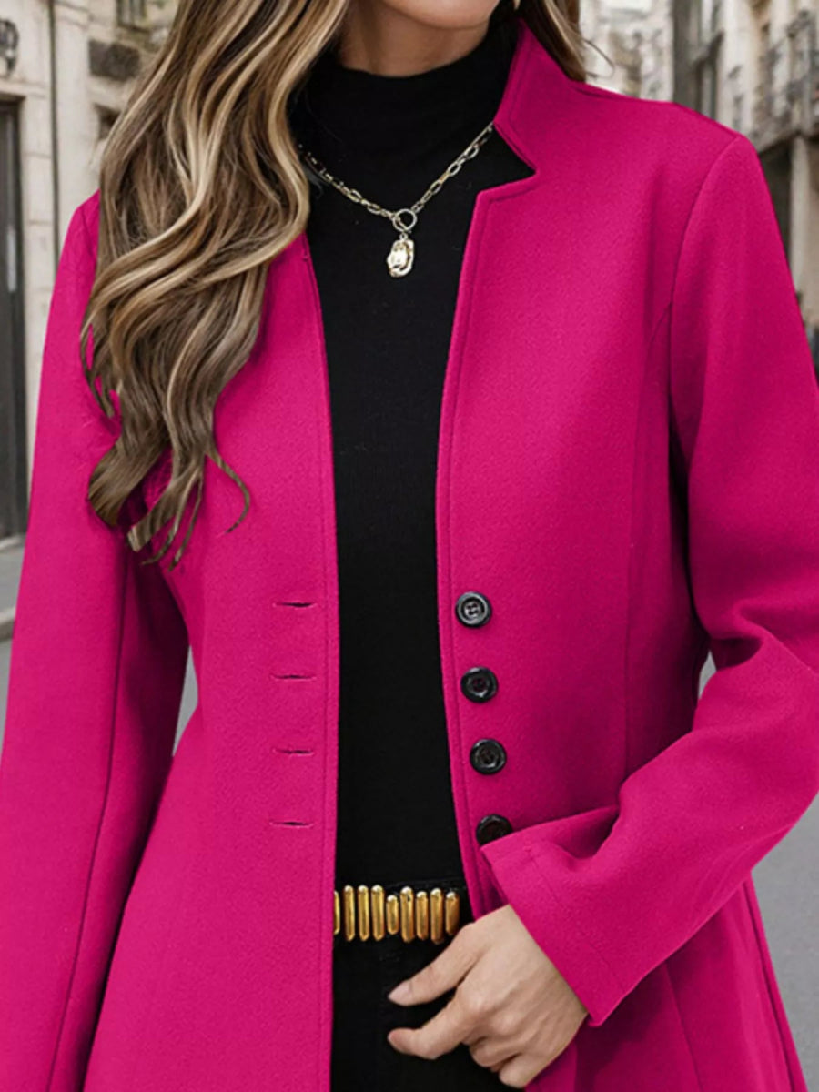 Comfort Button Up Long Sleeve Coat - Easy Pickins Store
