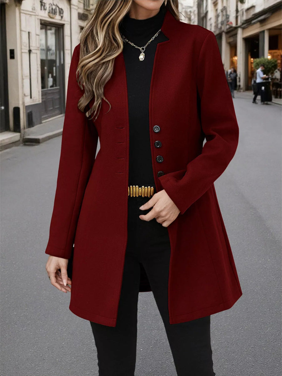 Comfort Button Up Long Sleeve Coat - Easy Pickins Store