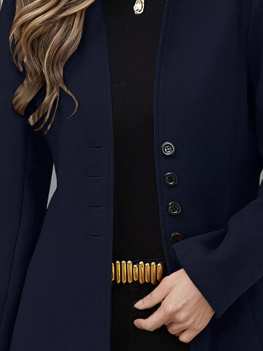Comfort Button Up Long Sleeve Coat - Easy Pickins Store