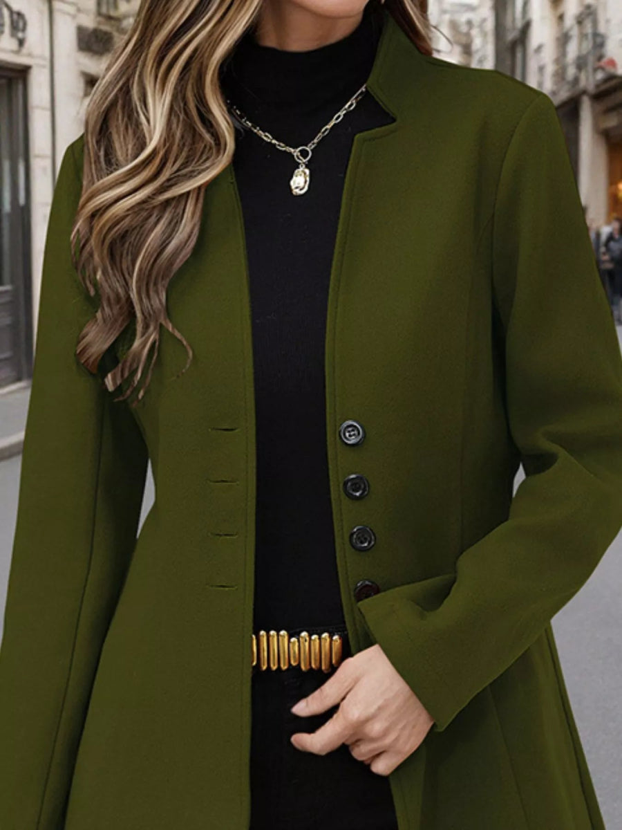 Comfort Button Up Long Sleeve Coat - Easy Pickins Store