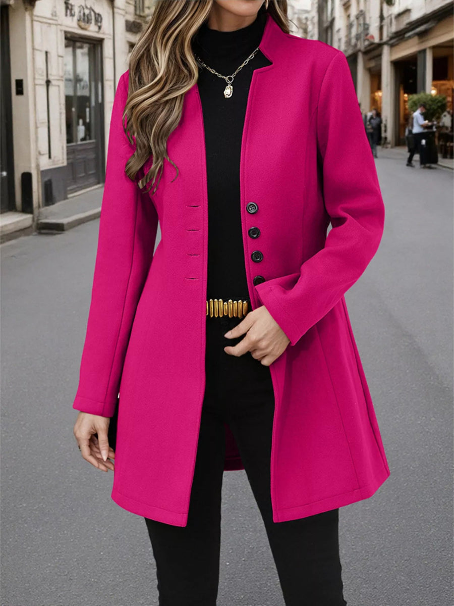 Comfort Button Up Long Sleeve Coat - Easy Pickins Store