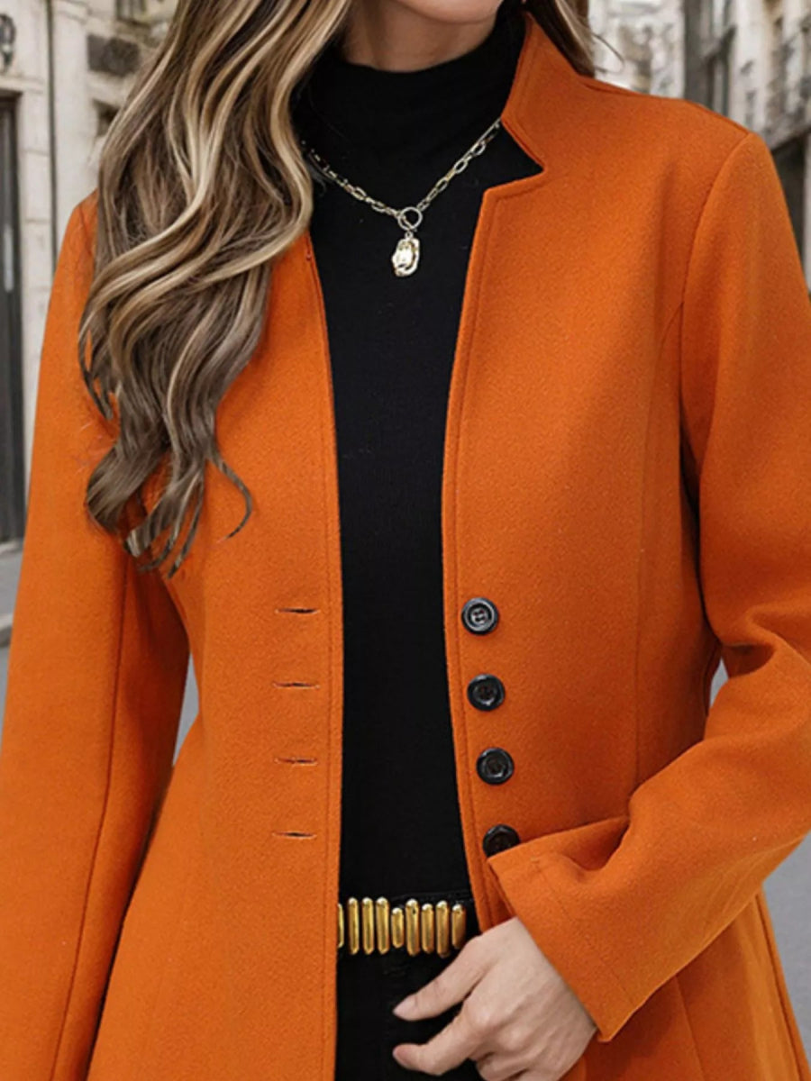 Comfort Button Up Long Sleeve Coat - Easy Pickins Store