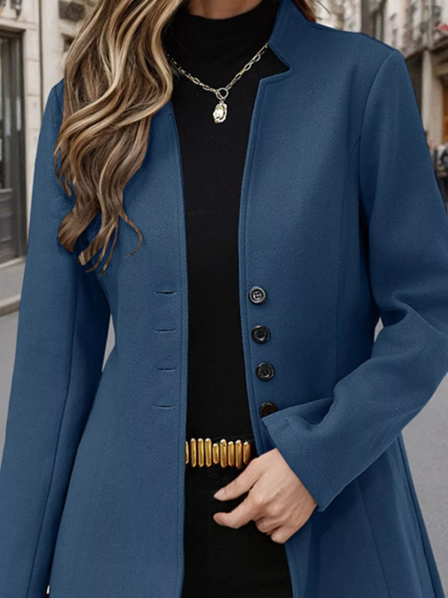 Comfort Button Up Long Sleeve Coat - Easy Pickins Store