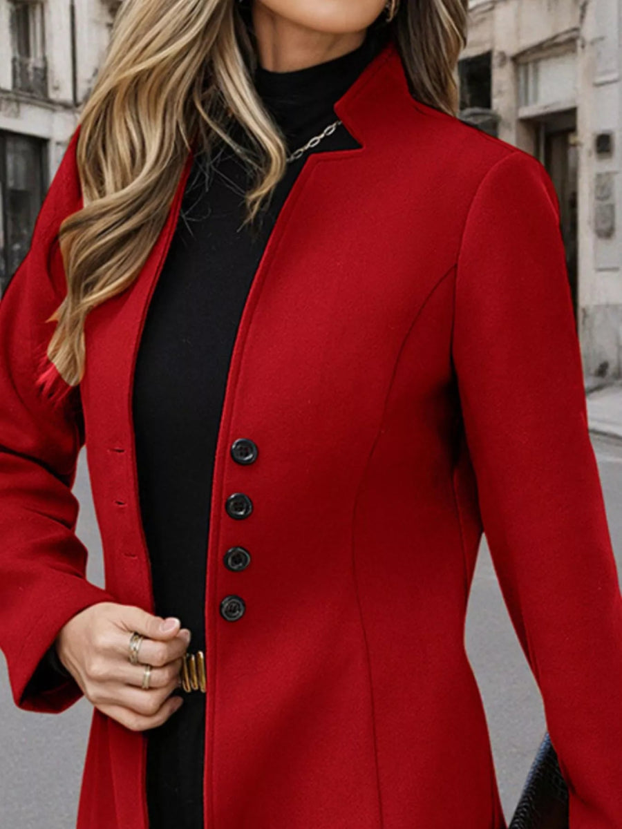 Comfort Button Up Long Sleeve Coat - Easy Pickins Store