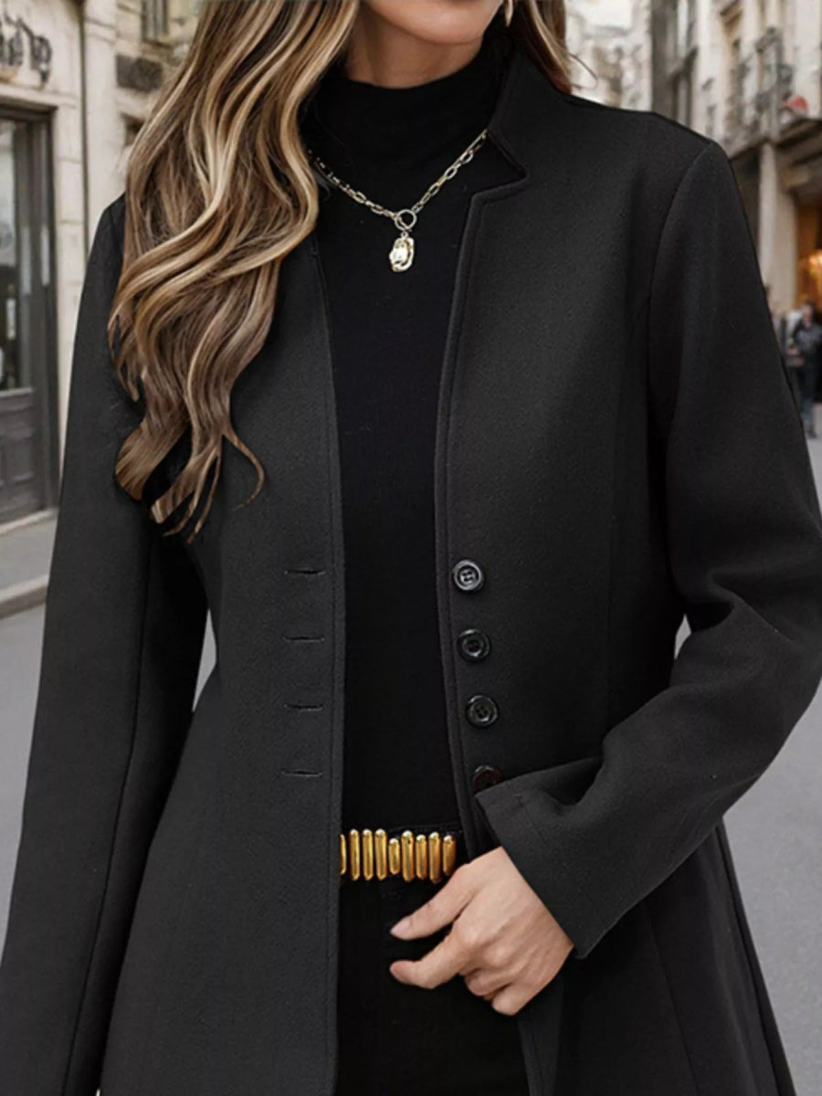 Comfort Button Up Long Sleeve Coat - Easy Pickins Store