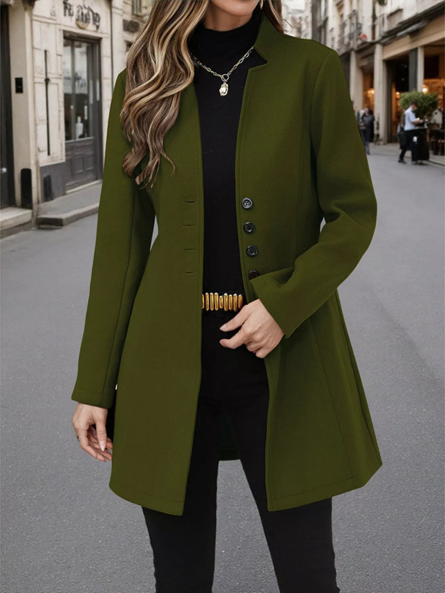 Comfort Button Up Long Sleeve Coat - Easy Pickins Store