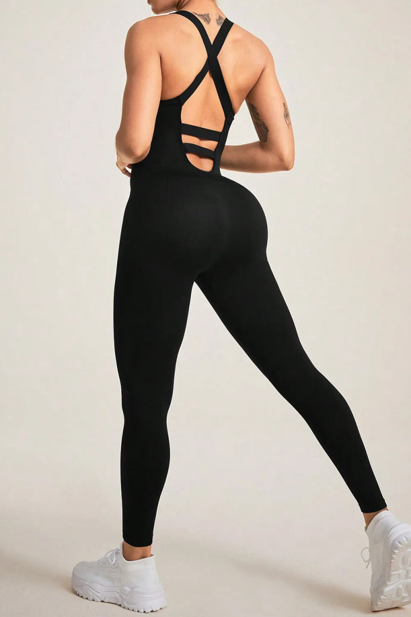 Crisscross Wide Strap Jumpsuit - Easy Pickins Store