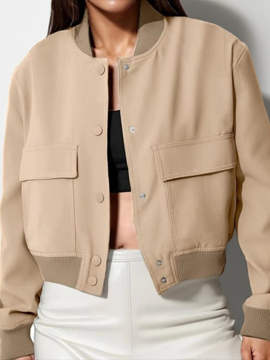 Cropped Snap Down Jacket - Easy Pickins Store