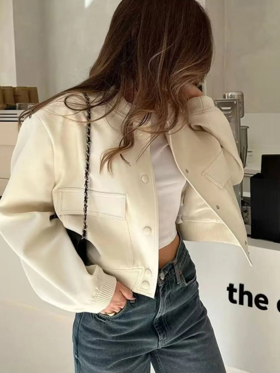 Cropped Snap Down Jacket - Easy Pickins Store
