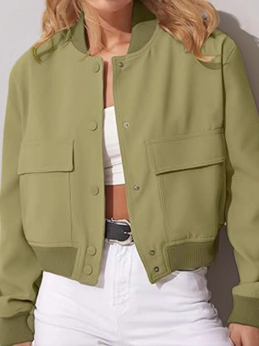 Cropped Snap Down Jacket - Easy Pickins Store