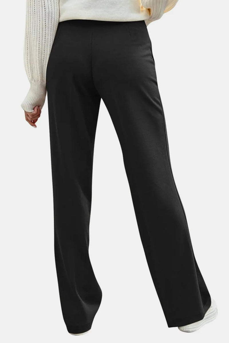 Decorative Button High Rise Pants - Easy Pickins Store