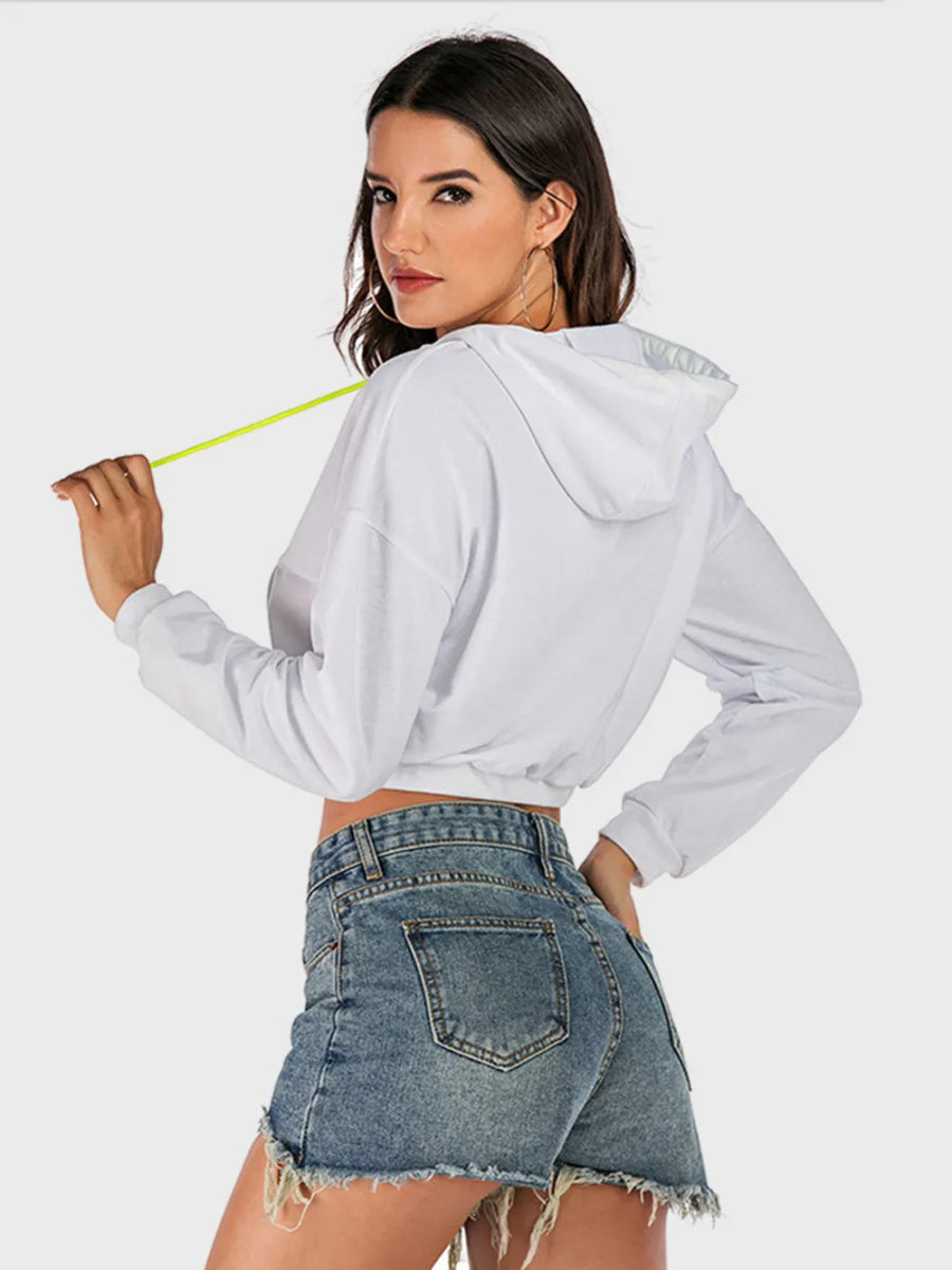 Drawstring Letter Long Sleeve Hoodie - Easy Pickins Store