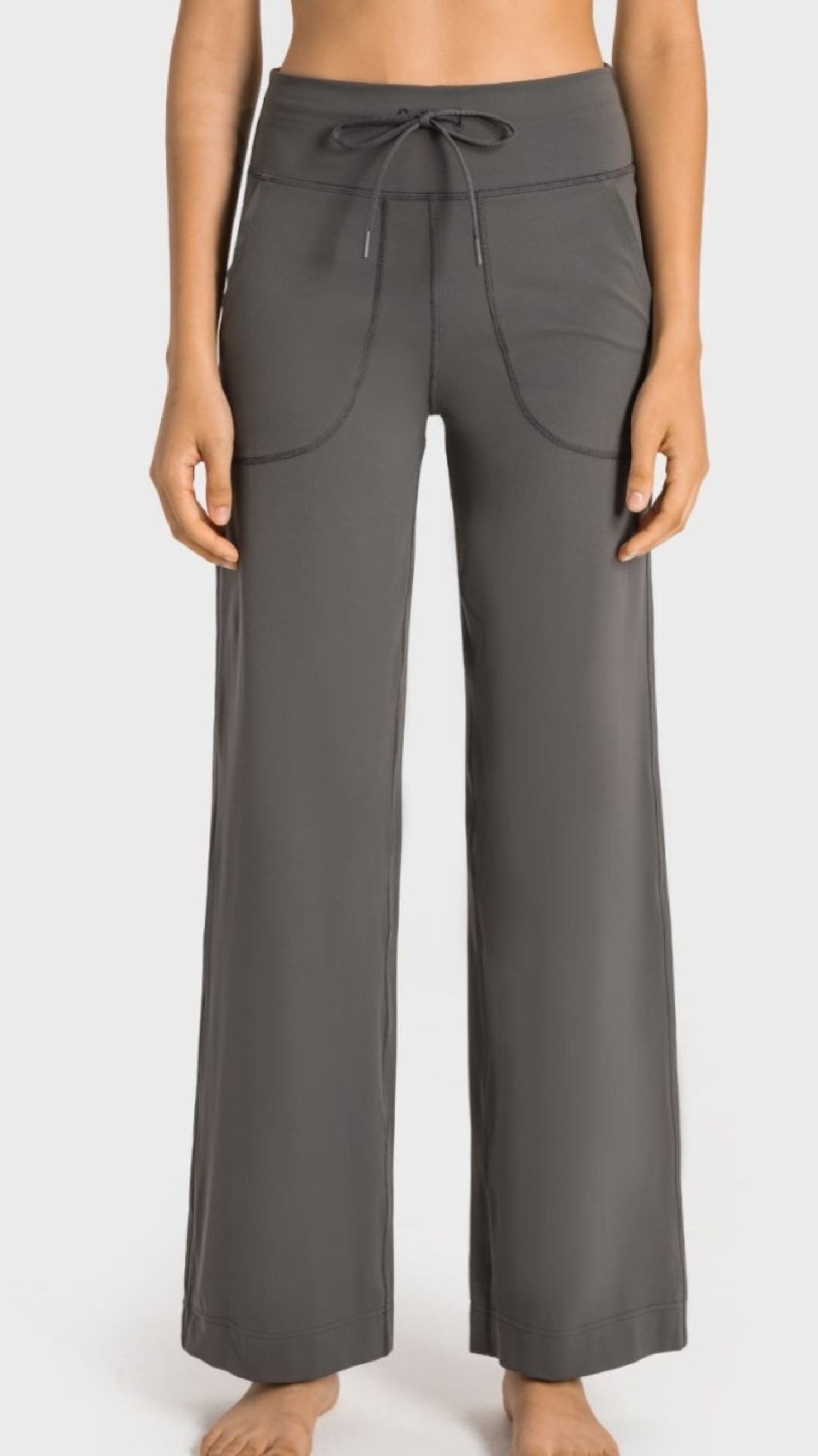 Drawstring Waist Wide Leg Sports Pants with Pockets - Easy Pickins Store