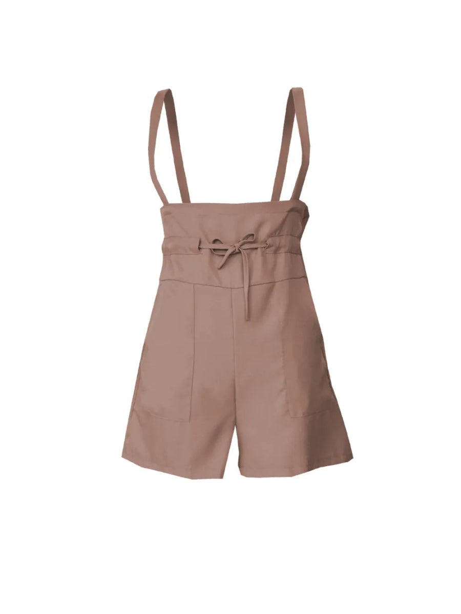 Drawstring Wide Strap Overalls with Pockets - Easy Pickins Store