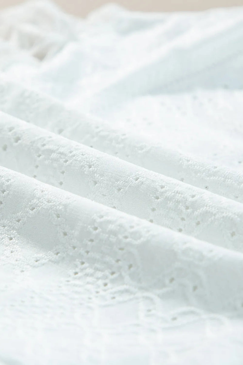 Eyelet Lace Long Sleeve Bodysuit - Easy Pickins Store
