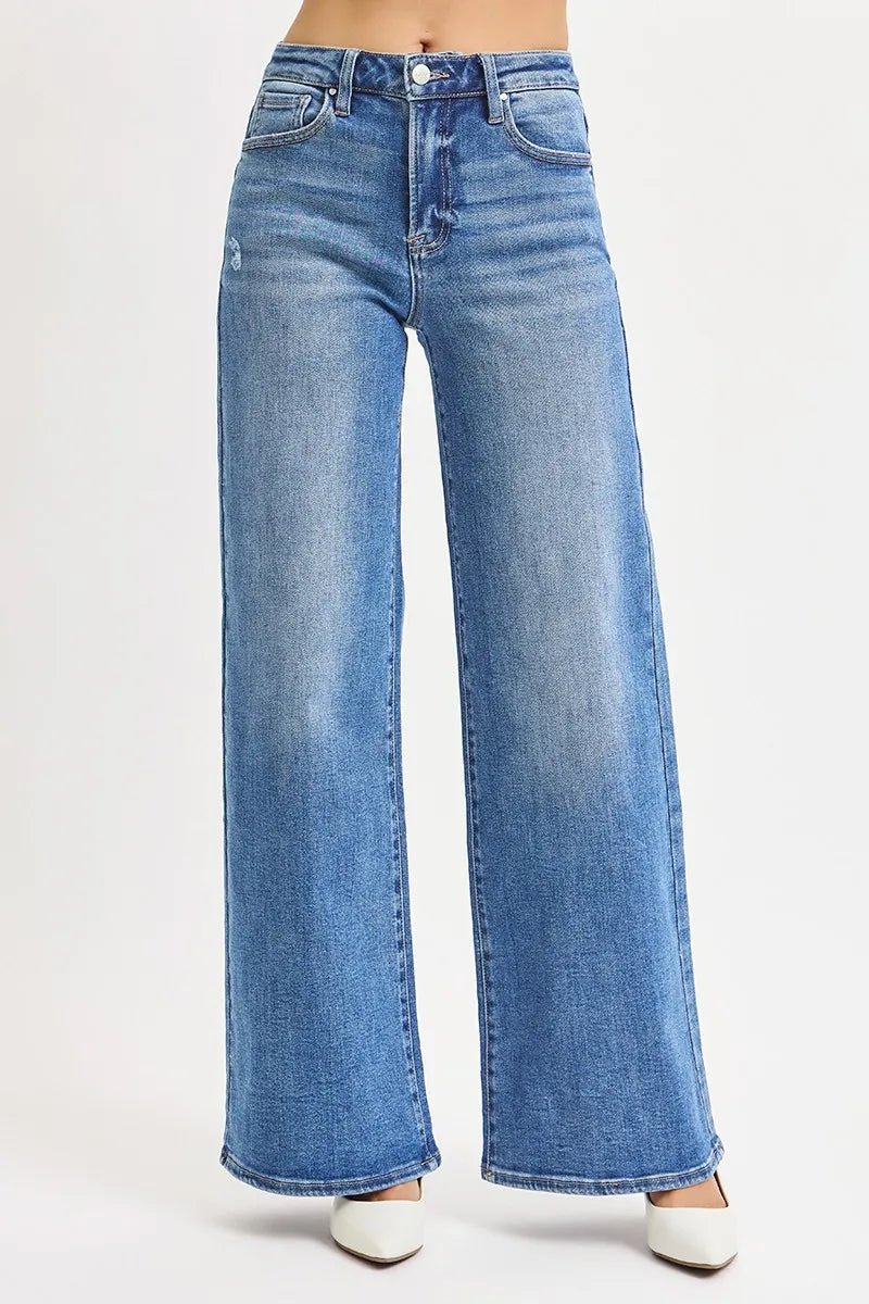 Full Size High Rise Wide Leg Jeans - Easy Pickins Store