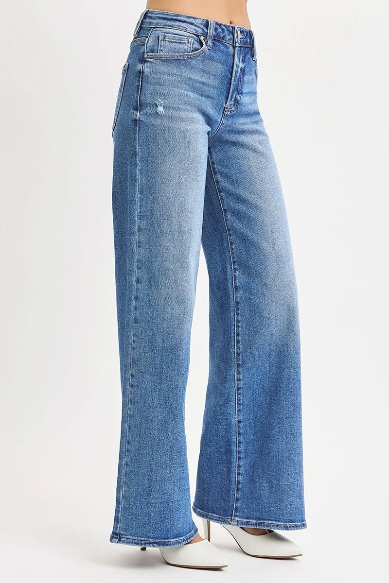 Full Size High Rise Wide Leg Jeans - Easy Pickins Store