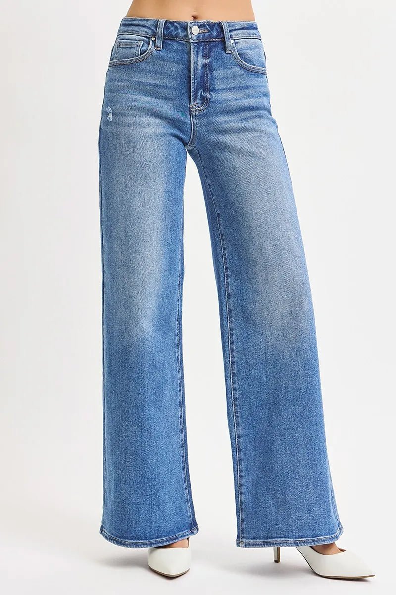 Full Size High Rise Wide Leg Jeans - Easy Pickins Store