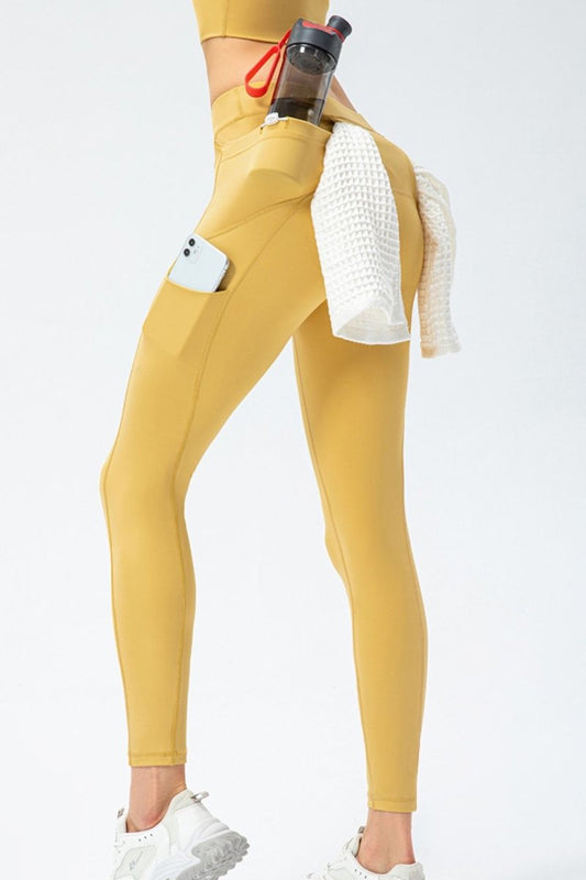 Full Size Slim Fit High Waist Long Sports Pants with Pockets - Easy Pickins Store
