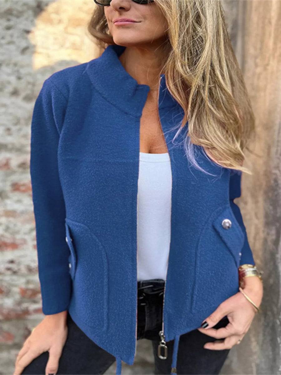 Full Size Zip - Up Long Sleeve Outerwear - Easy Pickins Store