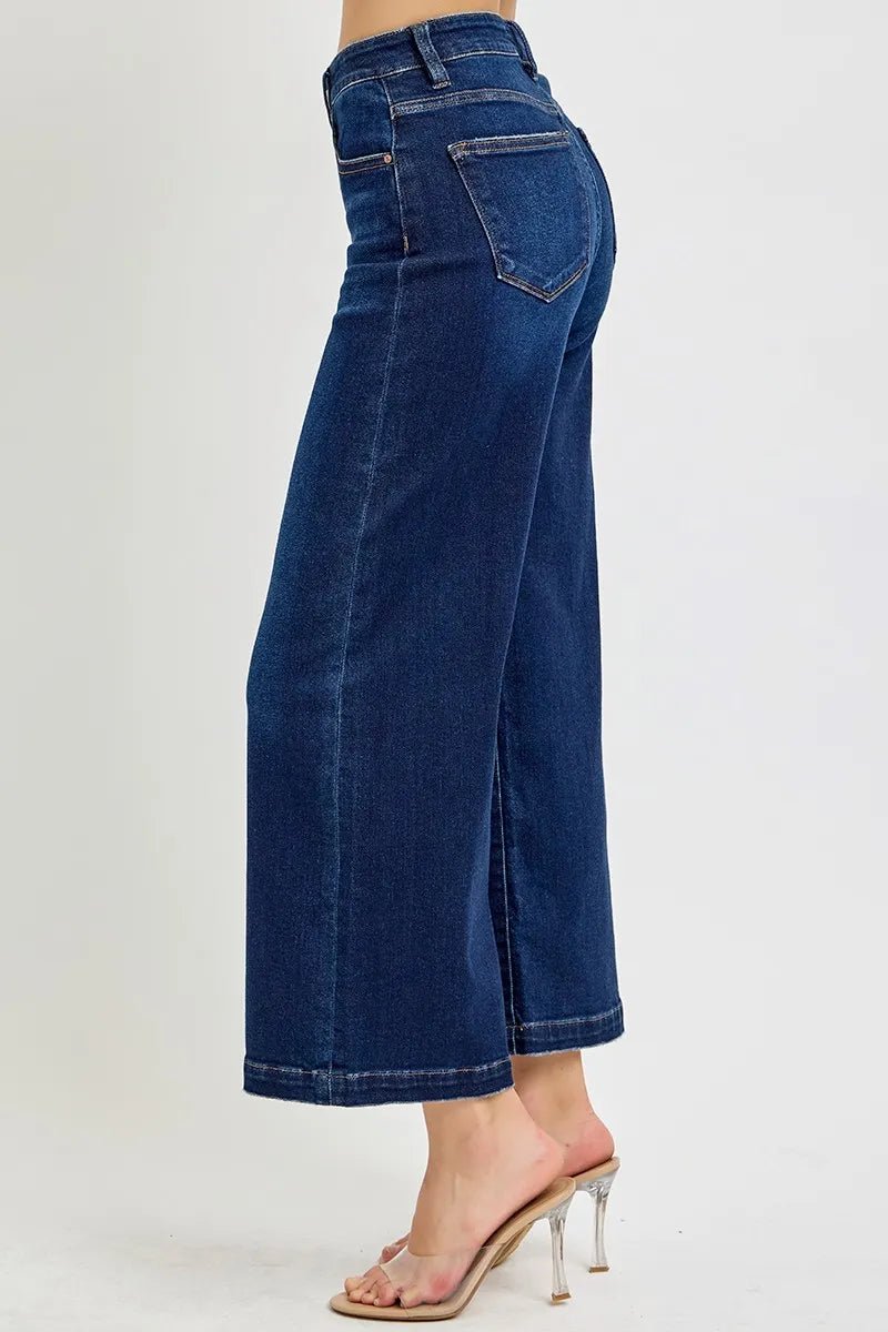 High Rise Fit Cropped Wide Leg Jeans - Easy Pickins Store