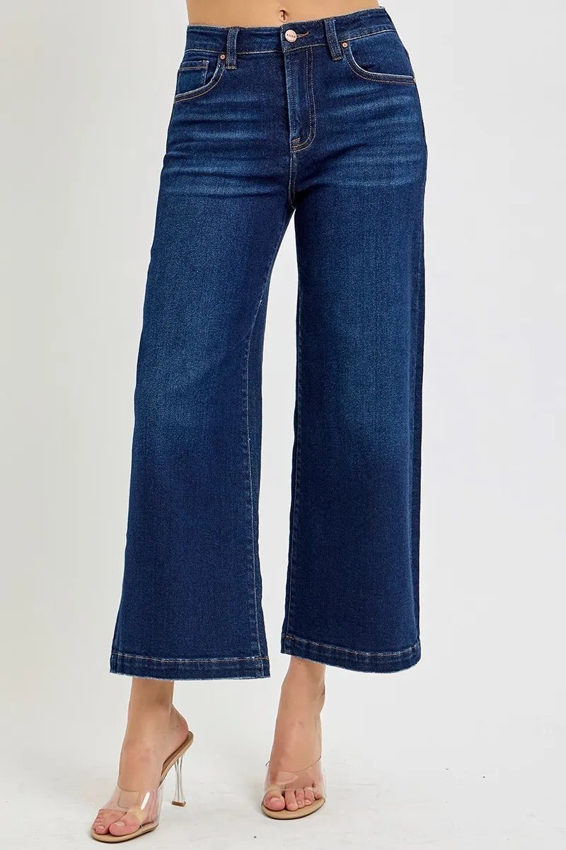 High Rise Fit Cropped Wide Leg Jeans - Easy Pickins Store