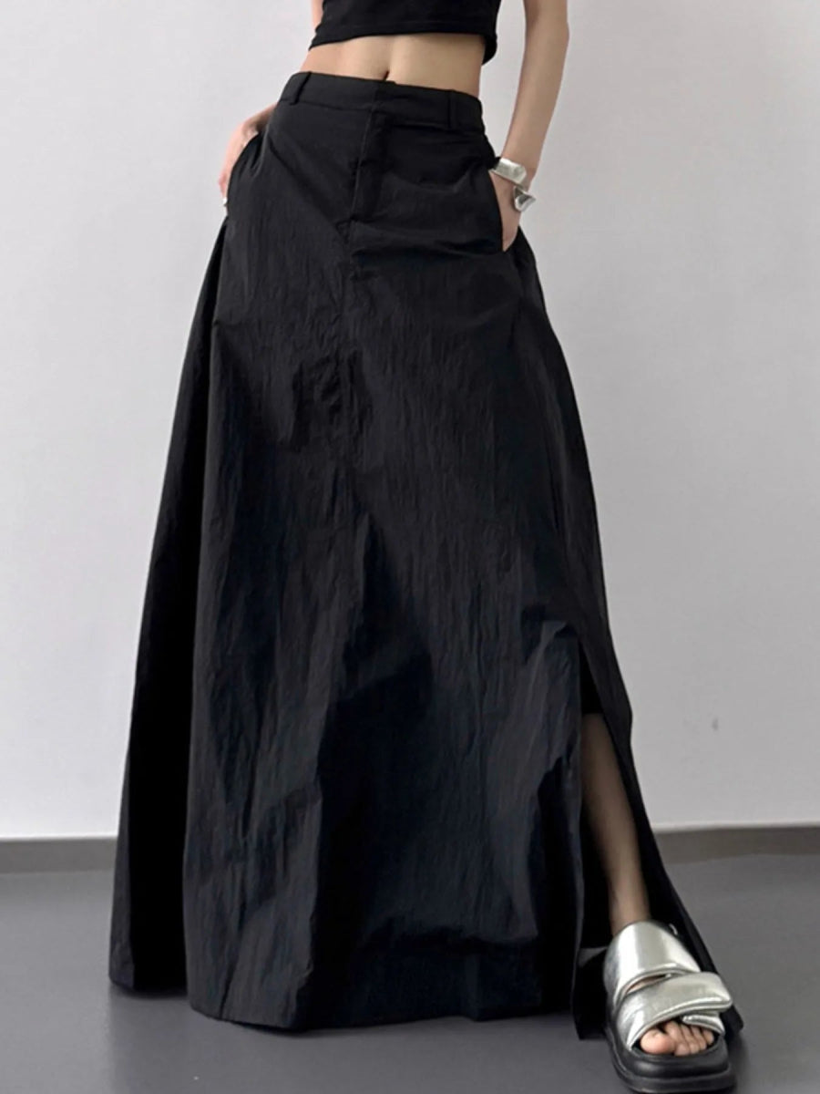 High Waist Slit Maxi Skirt - Easy Pickins Store