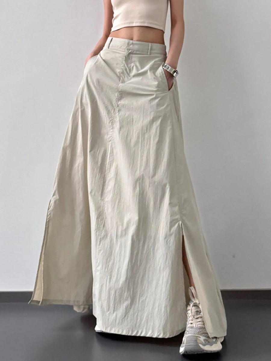High Waist Slit Maxi Skirt - Easy Pickins Store